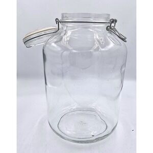 Vintage Fido #5 Glass Airtight Storage Jar Canister Italian-made Bormioli Rocco